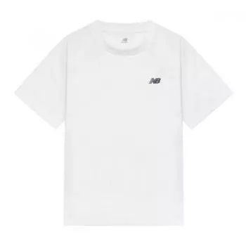 New Balance New Val SporTs EssenTials CoTTon ShorT Sleeve T shirT whiTe mT41509 wT MT41509WT:XS (90 measurements)