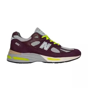 New Balance Patta x 991v2 Сделано в Англии Кроссовки унисекс с маринованной свеклой Красный безопасно-желтый Winetasting U991PD2 43