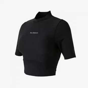 New Balance Полуклуб с деформированным воротом, встроенная кепка, короткий рукав Nbnec2w022 19 85(S)