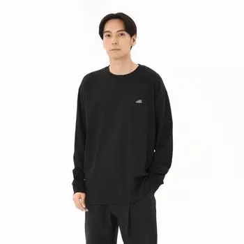 New Balance Shoe Patch Long Sleeve Tee Bk Black Amt45685 Bk S