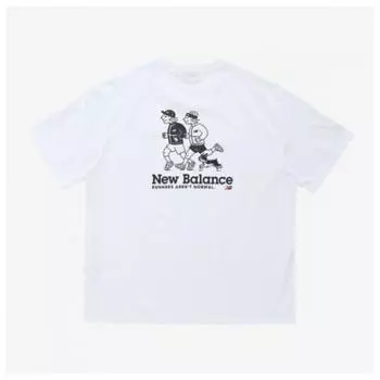 New Balance Short Sleeve Tee Kqj Nbned22583 10 Uni Nb Boy Runners Club Friends White series/100