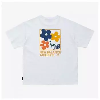 New Balance ShorT Sleeve Tee Kqj Nbned23043 10 Uni Nb Flower ShorT Sleeve T shirT White series/105