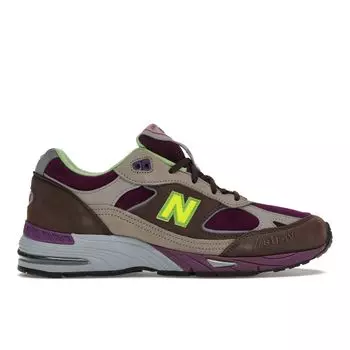New Balance Stray Rats x 991 Сделано в Англии Фиолетово-зеленые женские кроссовки Серые W991SRG 36.5