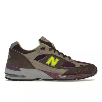 New Balance Stray Rats x 991 Сделано в Англии Фиолетово-зеленые мужские кроссовки Серые M991SRG 43