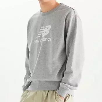 New Balance Толстовка Half Club Common Essentials French Terry с логотипом серая Mt31538 Nbnc 95(M)