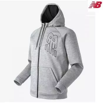 New Balance Толстовка с капюшоном Amj13020 Tenacity Brushed на молнии gray (95)