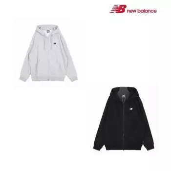 New Balance Толстовка с капюшоном Essentials Small Logo на молнии Nbmdfco103 2 типа Grey/90
