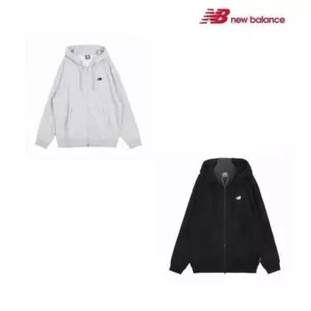 New Balance Толстовка с капюшоном Essentials Small Logo на молнии Nbmdfco103 2 типа Grey/100