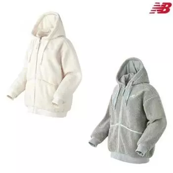 New Balance Толстовка с капюшоном из флиса свободного кроя на молнии nbmda4W302 Light Khaki (85)