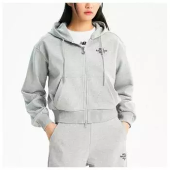 New Balance Толстовка с капюшоном на молнии Nqj Nbmde1W232 Ac W Новая базовая толстовка с капюшоном на молнии Semi Ove Gray series/85