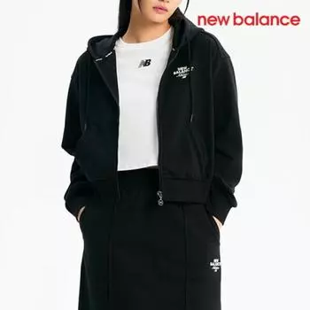 New Balance Толстовка с капюшоном на молнии D24 Nbmde1W232 19 Вт Новая базовая толстовка с капюшоном на молнии полу FREE/M