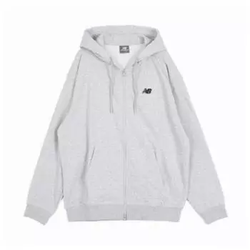 New Balance Толстовка с капюшоном на молнии Rqk Nbmdfco103 Ac Universal Essential с маленьким логотипом на молнии Gray series/100
