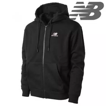New Balance Uni Essential Brushed Hooded Zip Up Nbmdd41013 19 Jacket NBMDD4101319 black/95