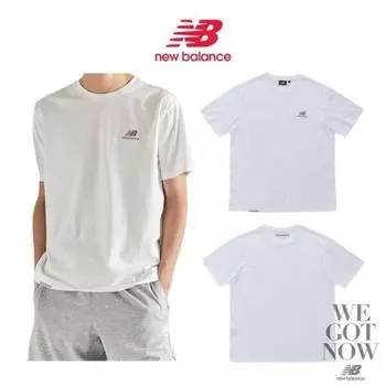 New Balance Unisex Basic Logo Plain White Short Sleeve Tee Nbned21013 white110 (XXL)