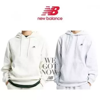 New Balance Унисекс Базовая толстовка с капюшоном с логотипом Nbn0d41913 light gray/90(S)