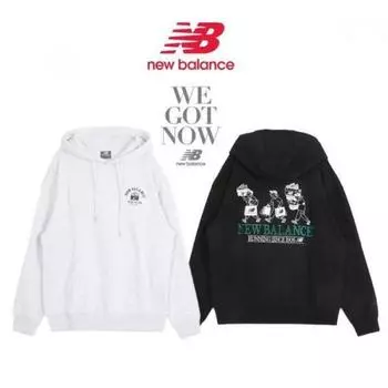 New Balance унисекс Nb Boy Logo Парная толстовка с капюшоном Nbn0ec3823 BLACK95 (M)
