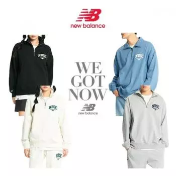 New Balance Унисекс Nbsc Logo Толстовка с застежкой-молнией на половину длины MELANGE GRAY/100(L)
