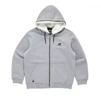 New Balance Утепленный джемпер с капюшоном из меха Uni gray (95)