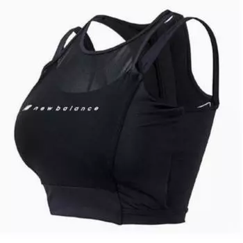 NeW Balance W Back Zipper Mesh Water Crop Top Black 85