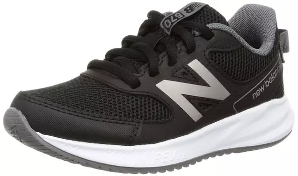 New Balance YK570 Running Current Athletic School Wide LB3 cm W Kids Shoes, Model, Lace-Up, Shoes, Shoes, White/Black, Lightweight, (W), Breathable,
