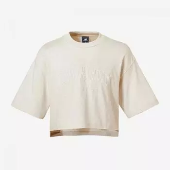 New Balance Женская футболка из джерси с тисненым рисунком nbnee4S102 39 цвета слоновой кости S