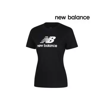 New Balance Женская футболка с коротким рукавом SPORTS ESSENTIALS JERSEY с логотипом, черная, WT41502 BK WT41502BK/M(95)