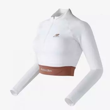 New Balance Женская укороченная куртка-рубашка с застежкой-молнией на половину длины Nbmdd3w622 10 85