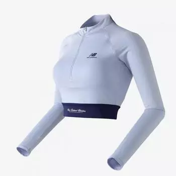 New Balance Женская укороченная куртка-рубашка с застежкой-молнией на половину длины Nbmdd3w622 51 85