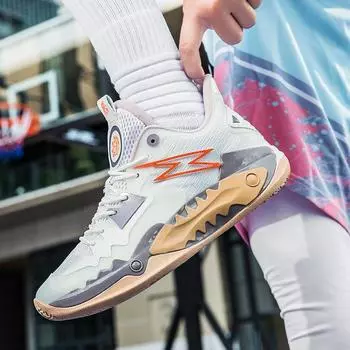 New basketball shoes frenzy breathable fly-woven basketball shoes wear-resistant non-slip sneakers actual combat high-top middle school student boots 35