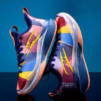 New basketball shoes frenzy breathable flying woven basketball shoes wear-resistant non-slip sneakers actual combat high-top middle school studen 36