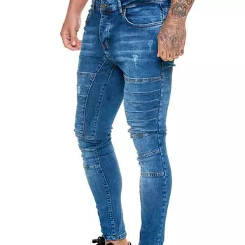 New Biker Men s Chaps Men s Skinny Jeans Fashionable and Versatile Pants S
