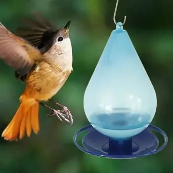 New Bird Flower Shaped Hanging Bird Feeder Birdbath For Garden Outdoor Decor,Yard Farm Supplies, Hummingbird Feeder Supplies синий