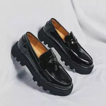 New Black Loafers Men Pu Leather Shoes Breathable Slip-On Solid Casual Shoes Handmade Men Dress Shoes 38