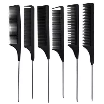 Новая черная расческа для волос с крысиным хвостом, профессиональная парикмахерская расческа для стрижки волос, расческа из нержавеющей стали с шипами, инструменты для ухода за головой и укладки