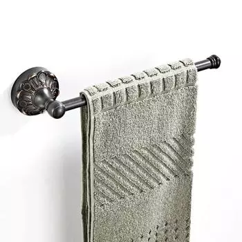 Новая черная вешалка для полотенец, настенная вешалка для полотенец, аксессуары для вешалки для полотенец в ванной комнате, тисненая одинарная рама с насечкой чёрный
