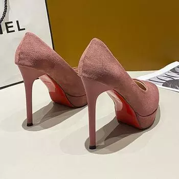 New black versatile wine glass and temperament professional high heels women s stiletto, pointed head, French girl single shoes women s shoes 34