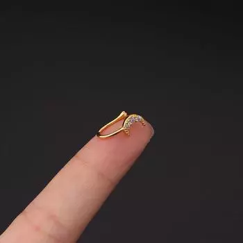 Новые украшения для тела, поддельные клипсы для пирсинга, женские, для девочек, серьги-каффы, трендовые, с сердечками, крестиками, цветами, кольцо для носа, манжета, 1 шт. 2