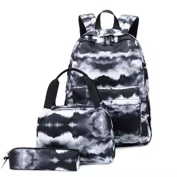 New Bookbag School Backpack Kids Teen Girls School Bags Cute Schoolbag for 15 inch Laptop Landscape Printing Backpack Set