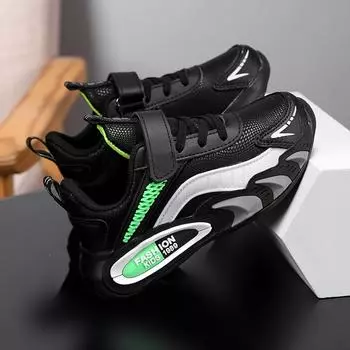 New boys shoes medium and large children s light and breathable running shoes boys comfortable fashion casual Velcro sneakers 28