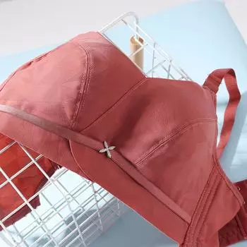 New bra without steel ring hole cup, young women s bra, small chest gathering adjustment women s underwear, women s thin style 34 yards/75B