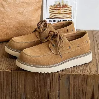 New Brand Men s Spring Business Casual Lace Up Leather Shoes Autumn Men s Comfortable Breathable Sports Non Slip Casual Shoes 38 хаки