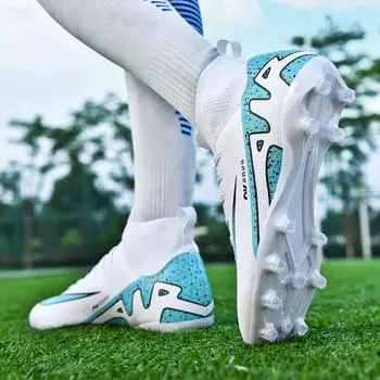 New breathable football shoes men and women adult students long nails AG long nails outdoor high-top sports shoes 32