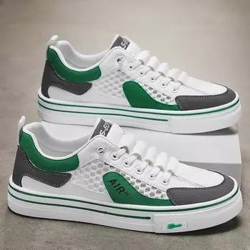 New breathable mesh casual shoes versatile trendy shoes soft-soled mesh board shoes student Jinjiang sports shoes 39 бежевый