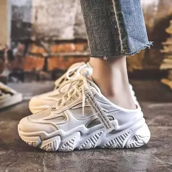 New Breathable Mesh Dad Shoes Casual Shoes Fashionable Sports Women s Single Shoes Platform Thick-Soled Height-increasing Shoes 34