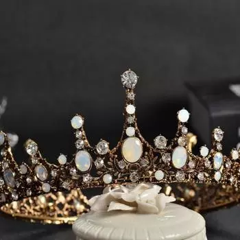 Новый свадебный ретро-корона головной убор барокко стразы ободок свадебная фотография свадебный круглый венец