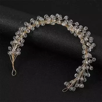 New Bridal Sweet Headband Headpieces Banquet Pearls Headdress Simple Chain Hair Vine For Banquet Wedding Masquerade Hair Jewelry