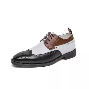 New British Block dress leather shoes men s large size shoes fashion trend round head men s single shoes foreign trade 38