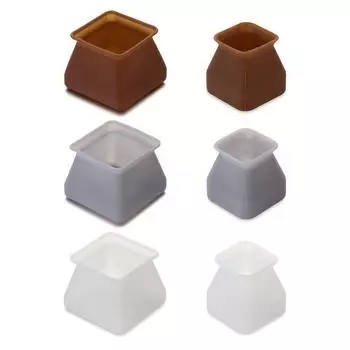 New Brown Color Small Large Table Cover Square Silicone Chair Leg Caps grey-Small