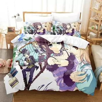 New Bungaku Shoujo Bedding Set Single Twin Full Queen King Size Bed Set Adult Kid Bedroom Duvet cover Sets Kawaii Bed Sheet Set 135x200cm 2pcs