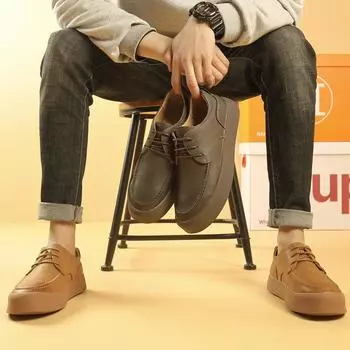 Новая деловая повседневная кожаная обувь, мужская весенняя дышащая мужская обувь с мягкой подошвой, универсальная модная обувь из натуральной кожи 38